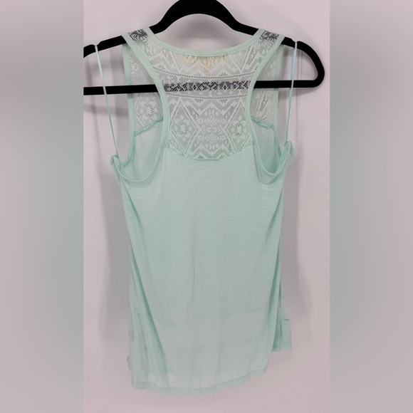 Pink Rose Turquoise Lace Tank Blouse - Picture 3 of 11